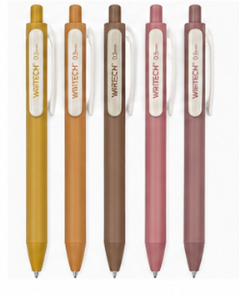 WRITECH Vintage Ink Gel Pens 5 Pack Warm Colors 0.5mm Quick Dry NEW